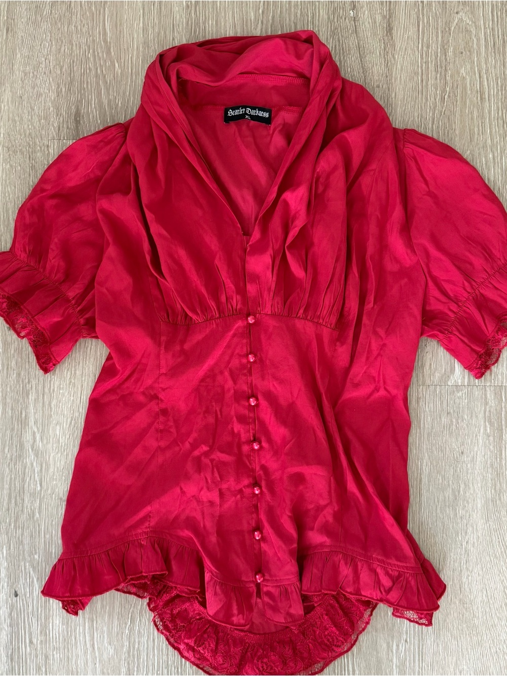Scarlet Darkness red victorean peasant blouse sz XL